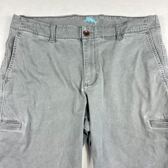 Tommy Bahama Mens Cargo Shorts Gray Classic Fit Summer Travel Utility Size 36 - Picture 3 of 10